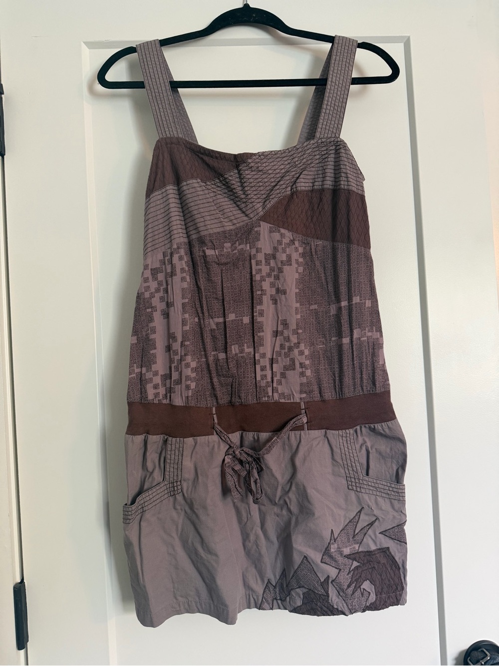 Fat Face Mauve and Brown Patterned Cargo Dress